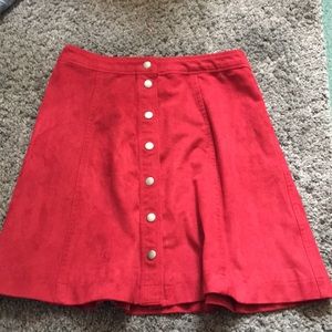 Red Suede Skirt